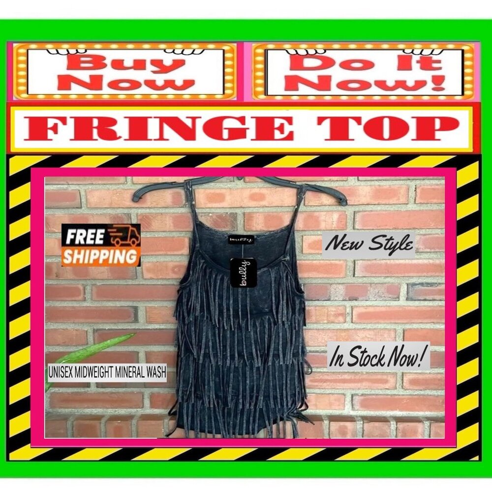 ✅🚨🆕🔴🌸S🌸A🌸L🌸E🌸❗🌠🔴#️⃣1️⃣📢BULLY Unisex FRINGE Trim TOP🟢💸BUY NOW❗📲💸🟢